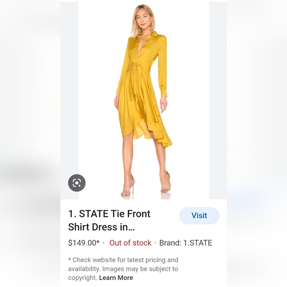 Shirt dress in Butterfield. Size xs. From 1.State. - Picture 5 of 5